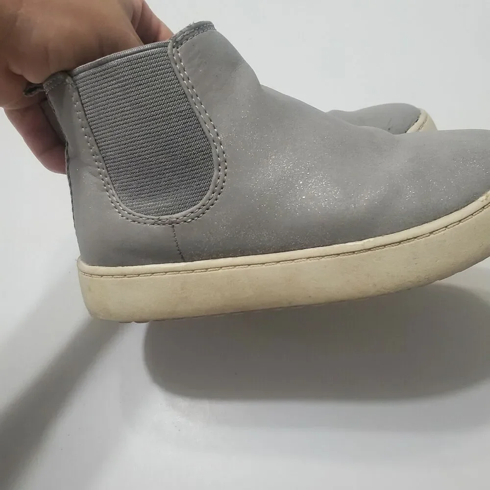 Cat Jack Shoes Girl Size 10 Boot Grey Sparkly Small Platform Side‎ Zip Round Toe